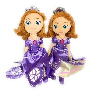 Disney Princess Plush Dolls 13" tall Sofia the First Sisters Twins Purple